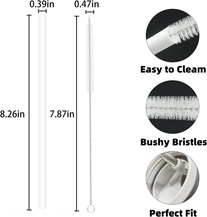 YOUCOX Straw Replacement for Owala Water Bottle 24 oz 32 oz, Reusable Plastic Straws with 1 Cleaner Brush, BPA-free, Dishwasher Safe, Straw Accessories Compatible with Owala Water Bottle - Image 2